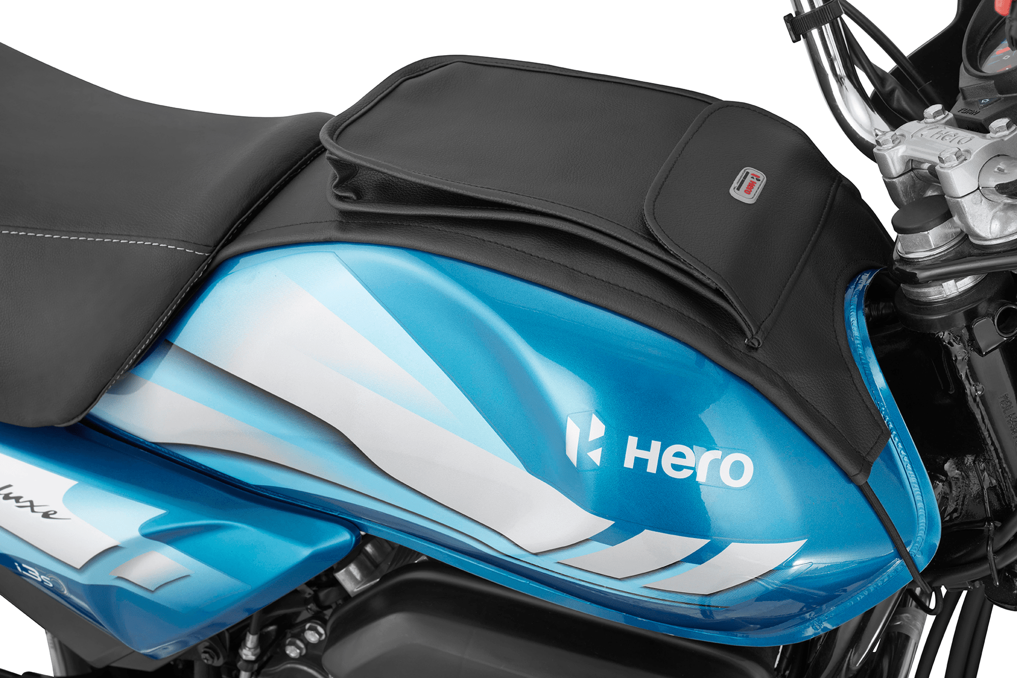 Hero Genuine Tank Cover for HF Deluxe | Custom Fit | Durable PVC Leather | Convenient Storage | High Tensile Strength | Easy Fuel Access- 99810ACK000S