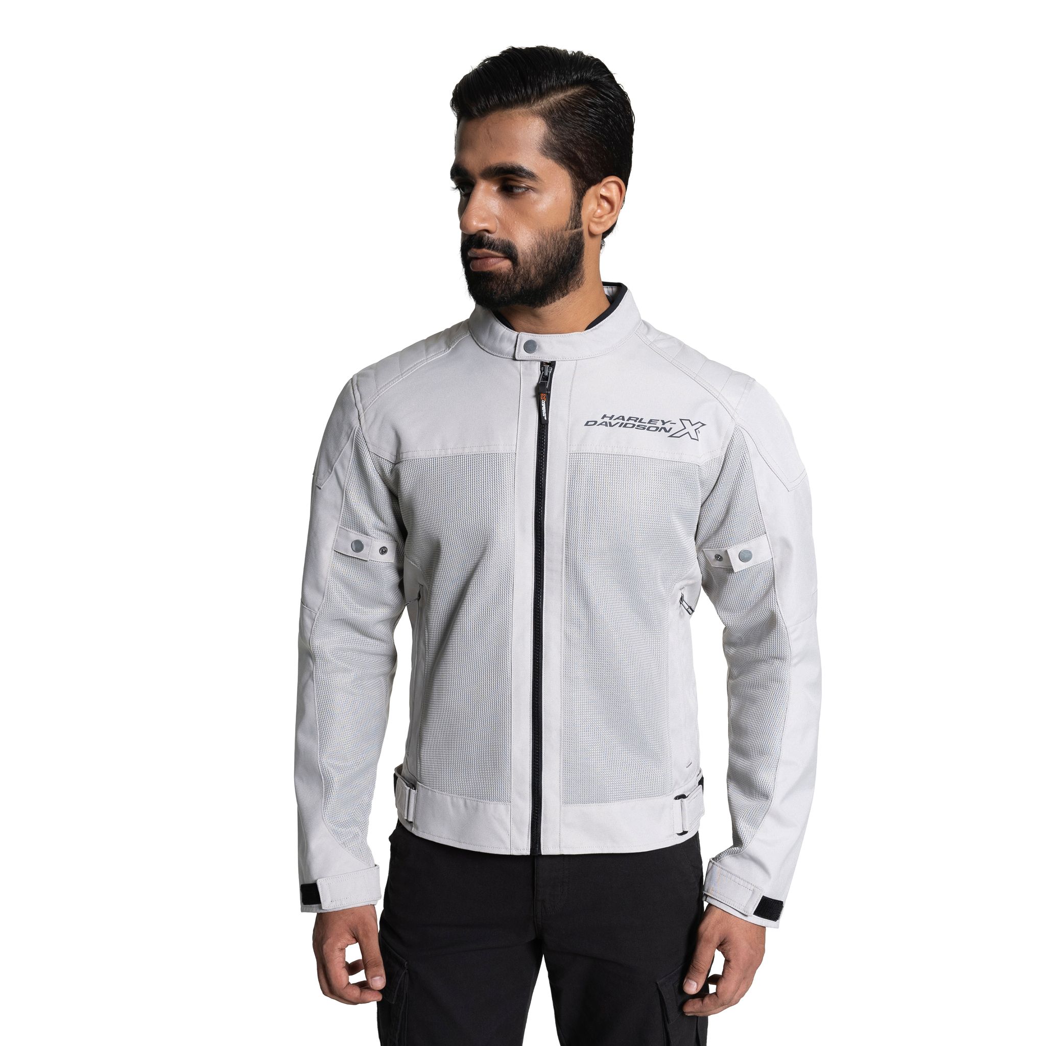 Road Edge Men's Light Grey Riding Jacket