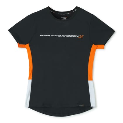H-DX BLEND CONTOUR WOMEN'S BLACK CREW NECK TEE