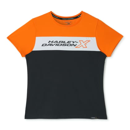 H-DX SPECTRUM CONTOUR WOMEN'S ORANGE CREW NECK TEE